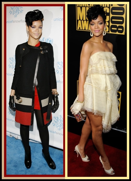 Gucci Ensemble at Gucci Unicef Launch(Left Photo), Lovely in Zac Posen at the '08 AMAs